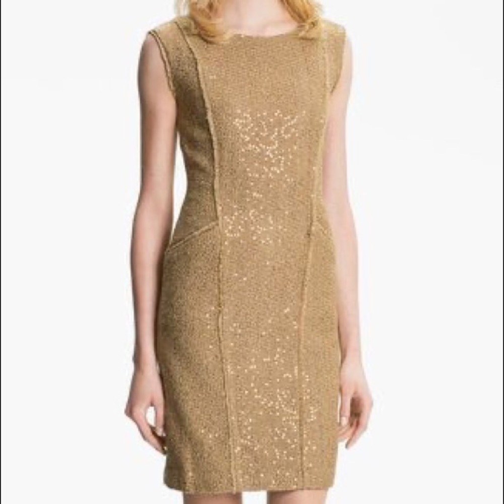 Michael Kors Gold Tweed Dress